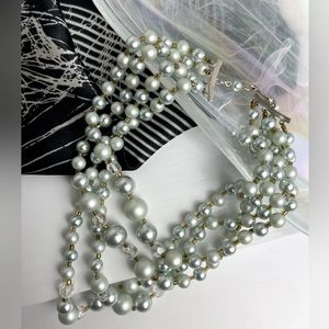 Mint green pearl choker necklace